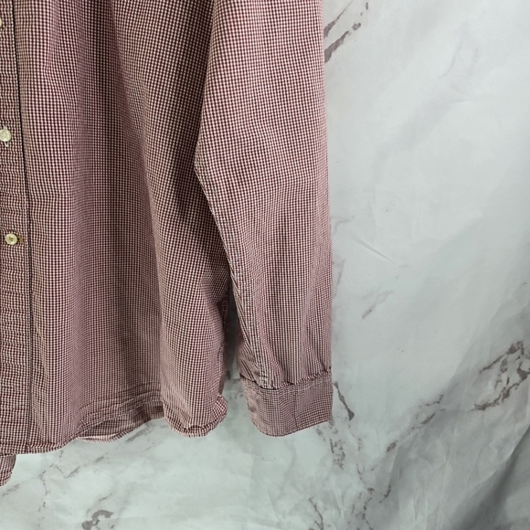 Barbour Shirt Mens XXL Red White Gingham Button Down Maxx Plaid Long Sleeve - Picture 5 of 13